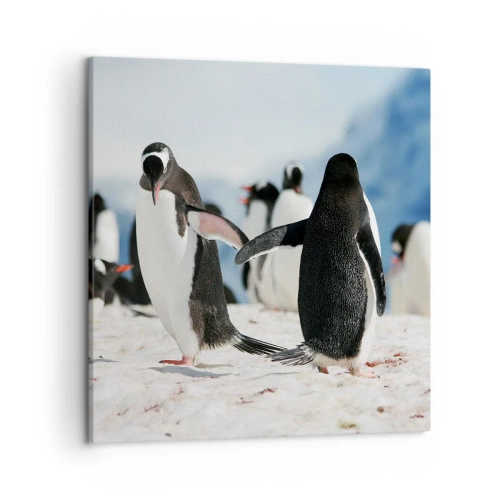 Lærredstryk - Billede på lærred - Danser i sneen - 50x50 cm