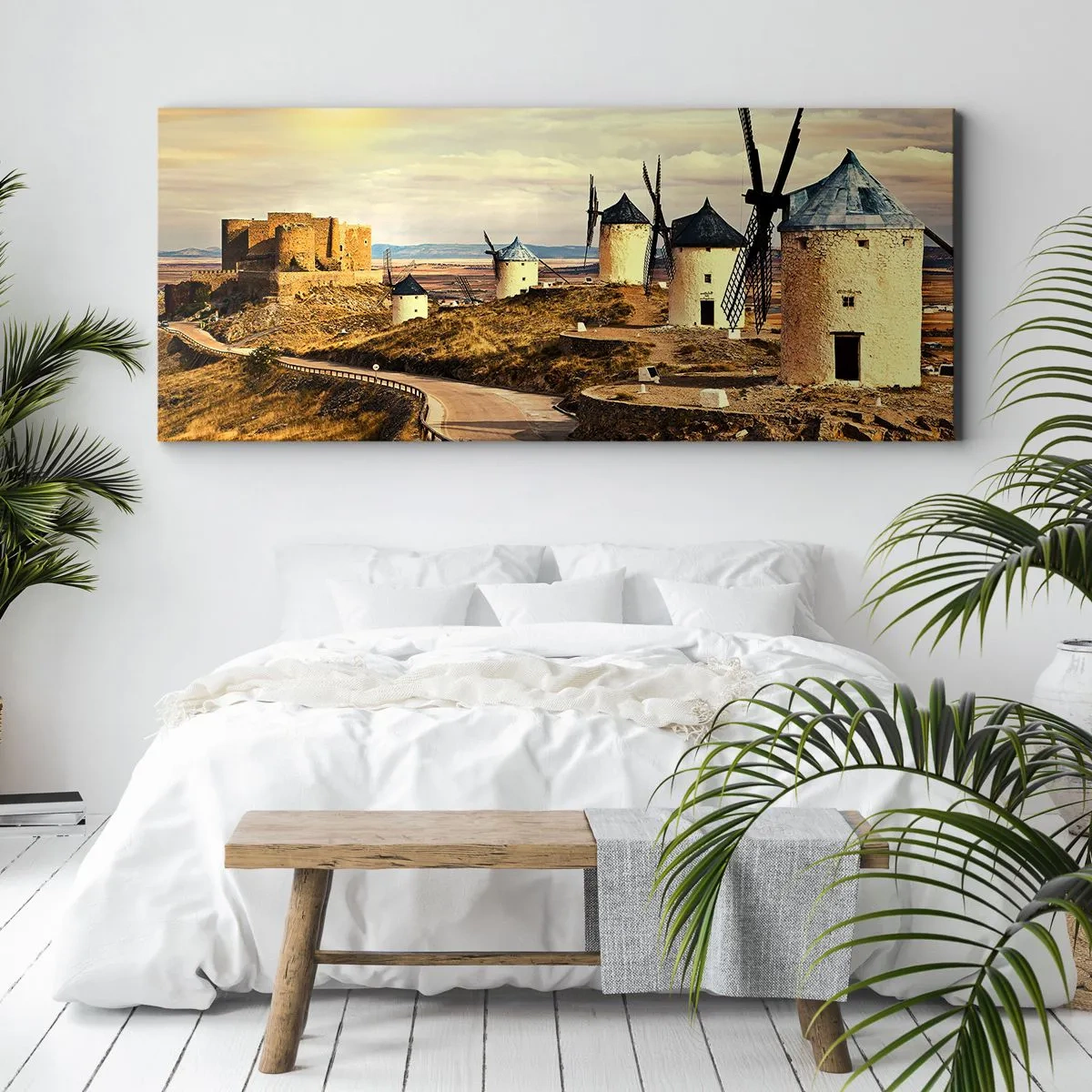 Lærredstryk - Billede på lærred - Don Quixote er ved at dukke op - 160x50 cm