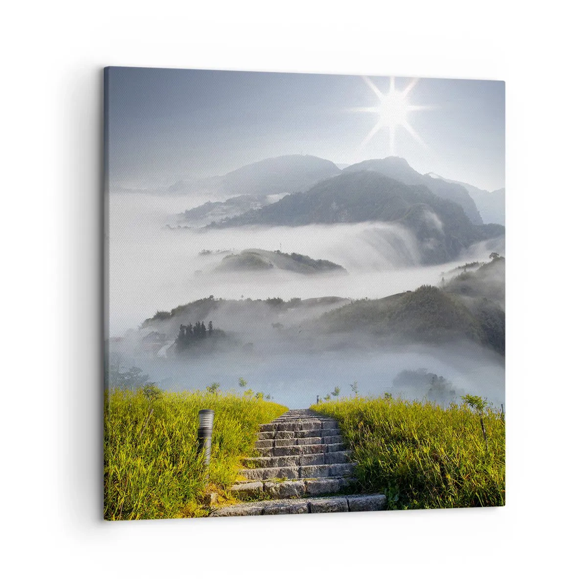 Lærredstryk - Billede på lærred - Stadig op mod skyerne - 50x50 cm