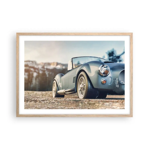 Plakat i ramme af lyst egetræ - Fordi stil betyder noget - 70x50 cm