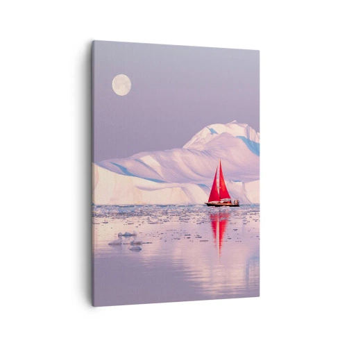 Lærredstryk - Billede på lærred - Sejlets varme, isens kulde - 50x70 cm