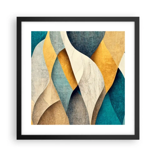 Plakat i sort ramme - Rytme og bølger - 40x40 cm