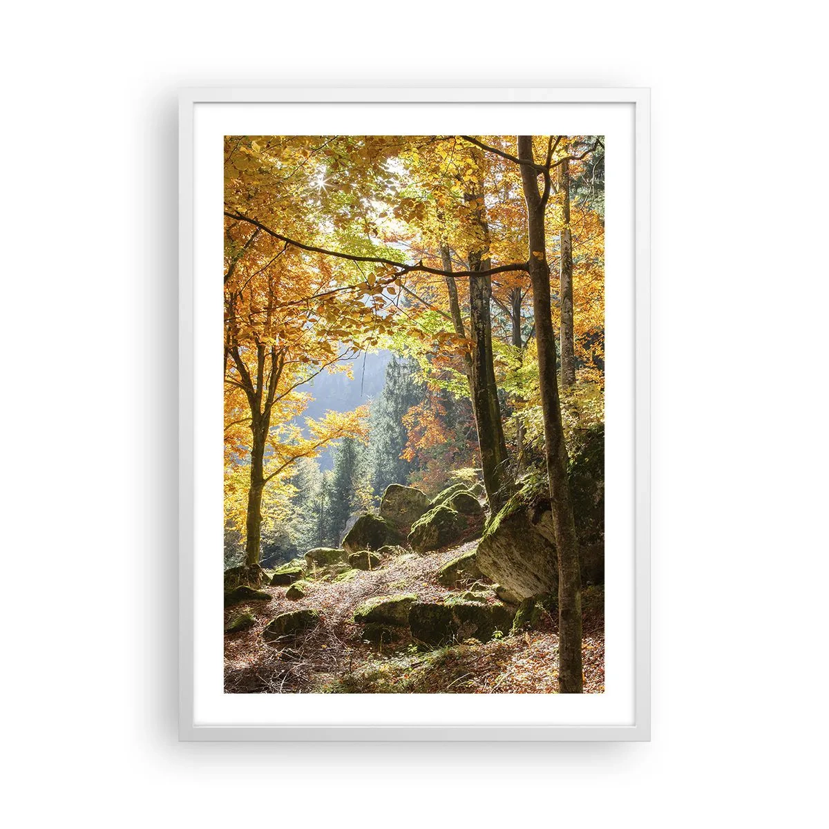 Plakat i hvid ramme - Tid til at slappe af - 50x70 cm