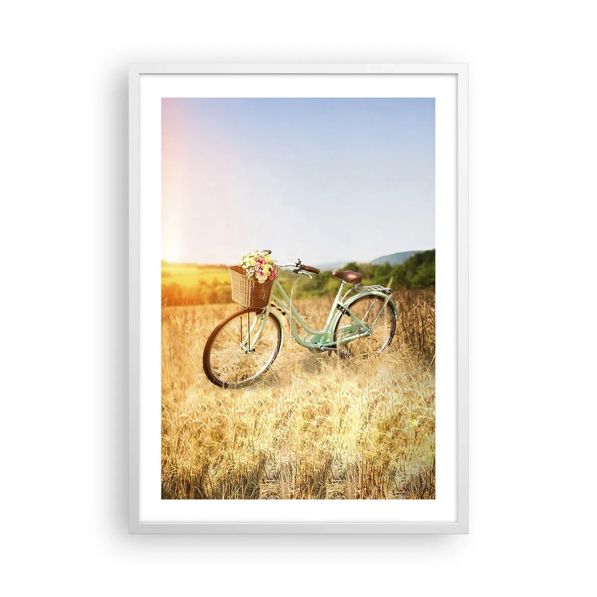 Plakat i hvid ramme - Jeg bliver her et stykke tid - 50x70 cm