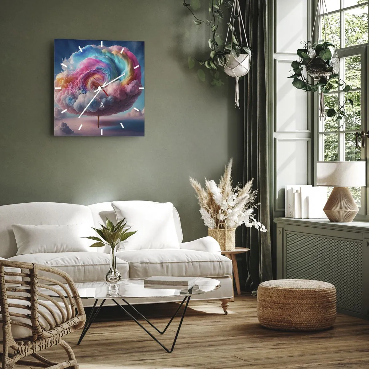 Vægur, Uret - En drøm om en forlystelsespark - 40x40 cm