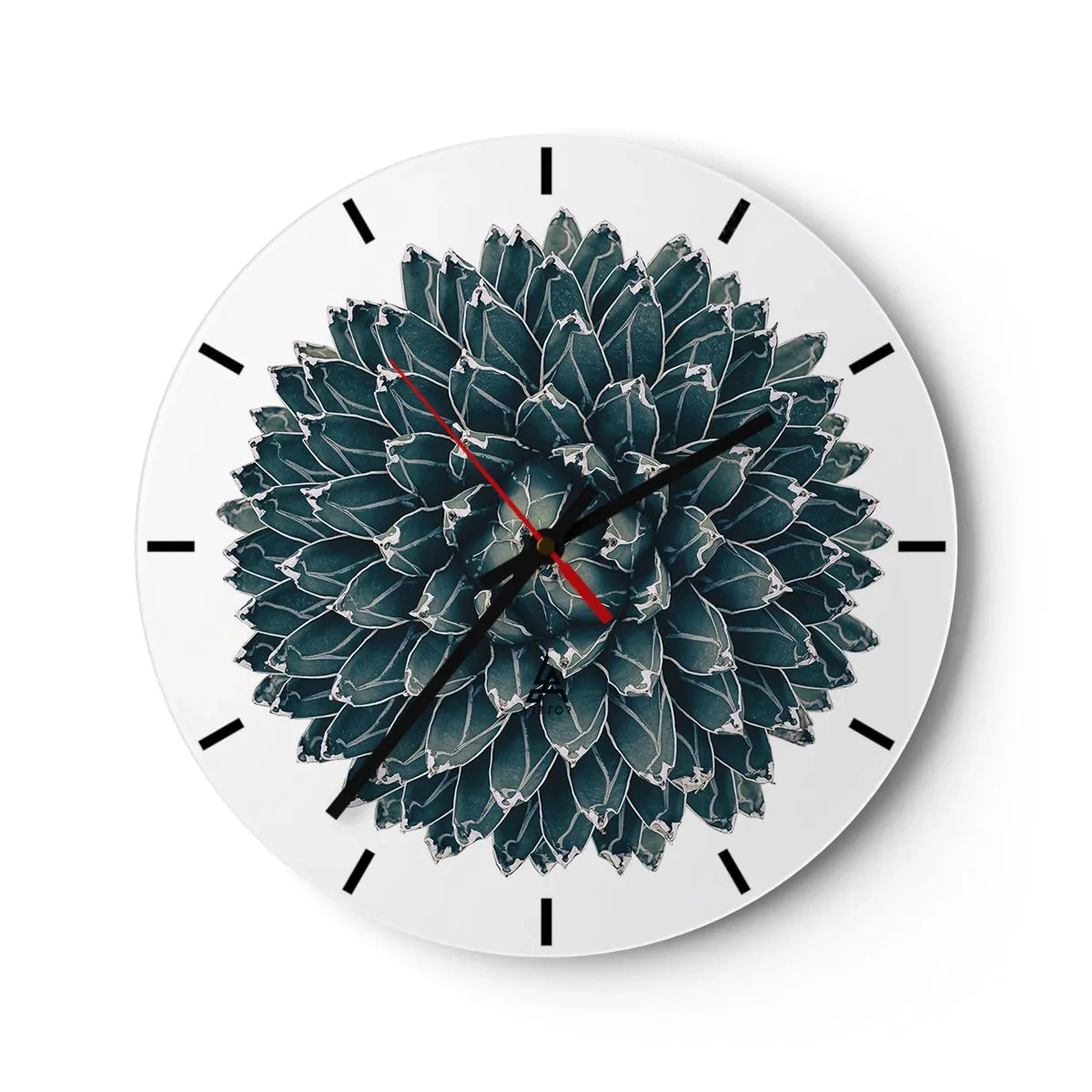 Vægur, Uret - Symmetrisk sukkulentroset i grønne nuancer - 30x30cm - Ørkenstjerne - Moderne vægdekoration til stue, køkken og soveværelse ARTTOR