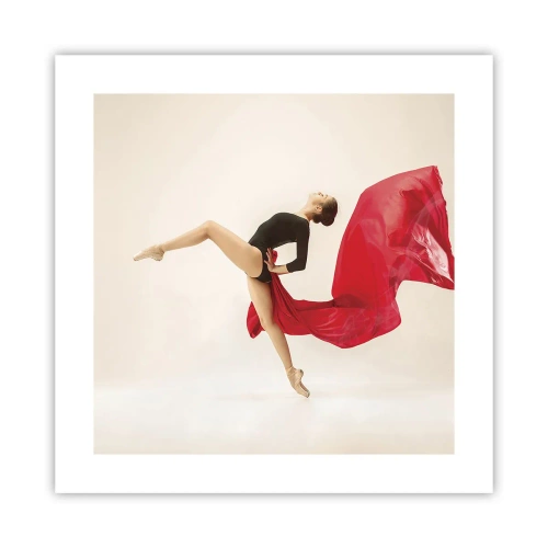 Plakat - Rød og sort - 40x40 cm