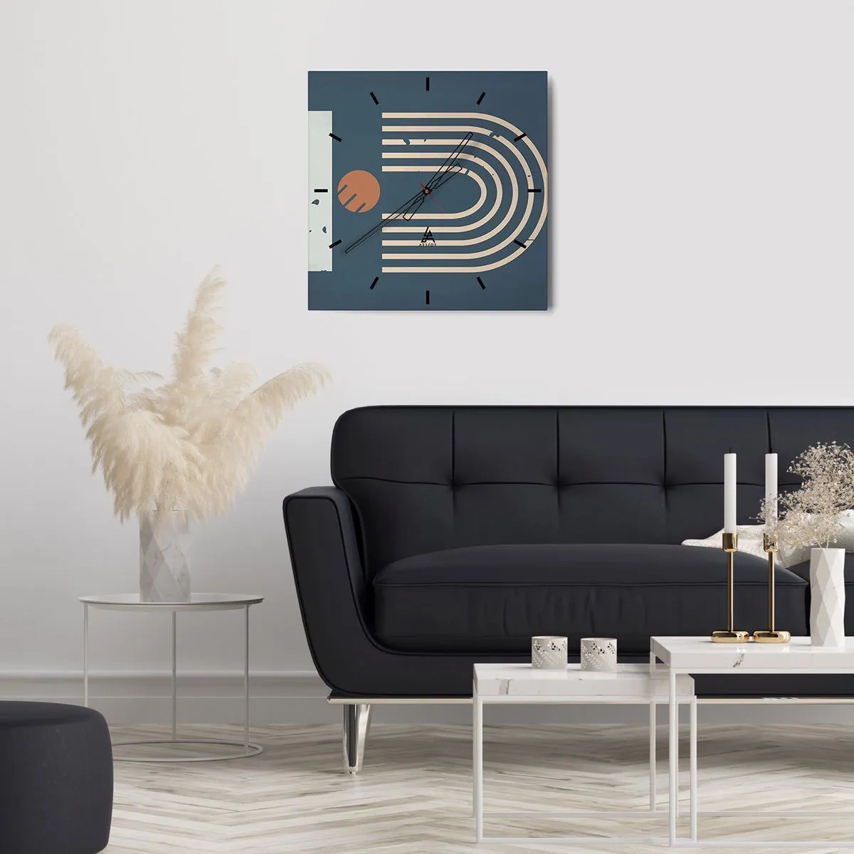 Vægur, Uret - Geometri på granatæble - 30x30 cm