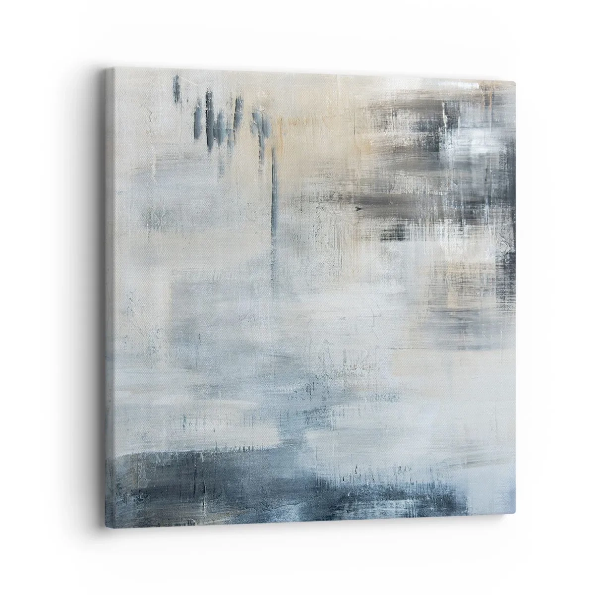 Lærredstryk - Billede på lærred - Bag et slør af blåt - 30x30 cm