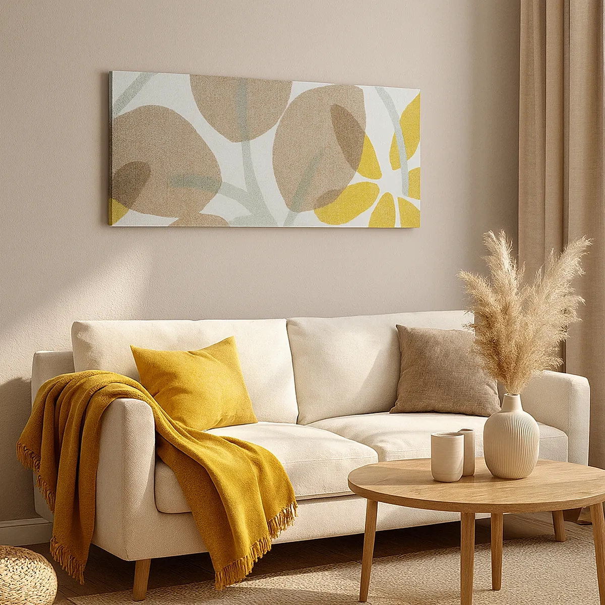 Lærredstryk - Billede på lærred - Komposition i solskinnet - 30x30 cm