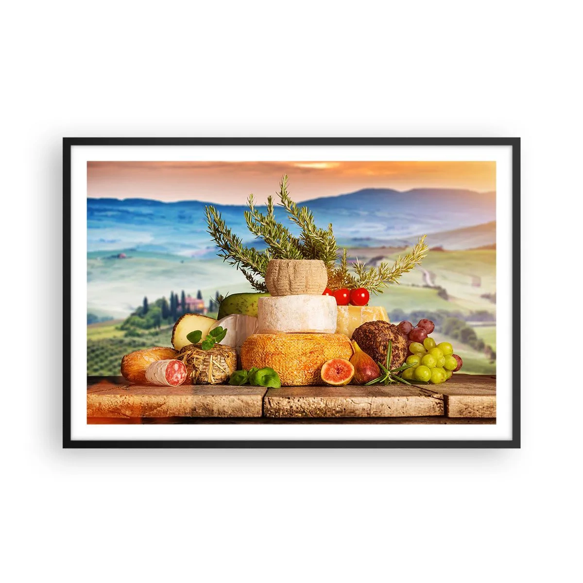 Plakat i sort ramme - Italiensk livsglæde - 91x61 cm