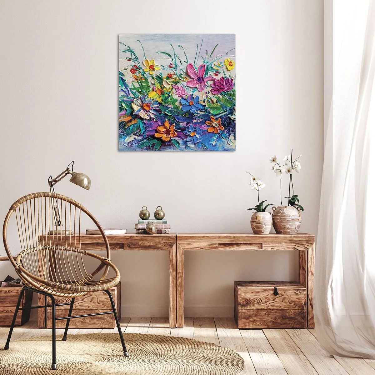 Lærredstryk - Billede på lærred - Overhovedet ikke et stilleben - 30x30 cm