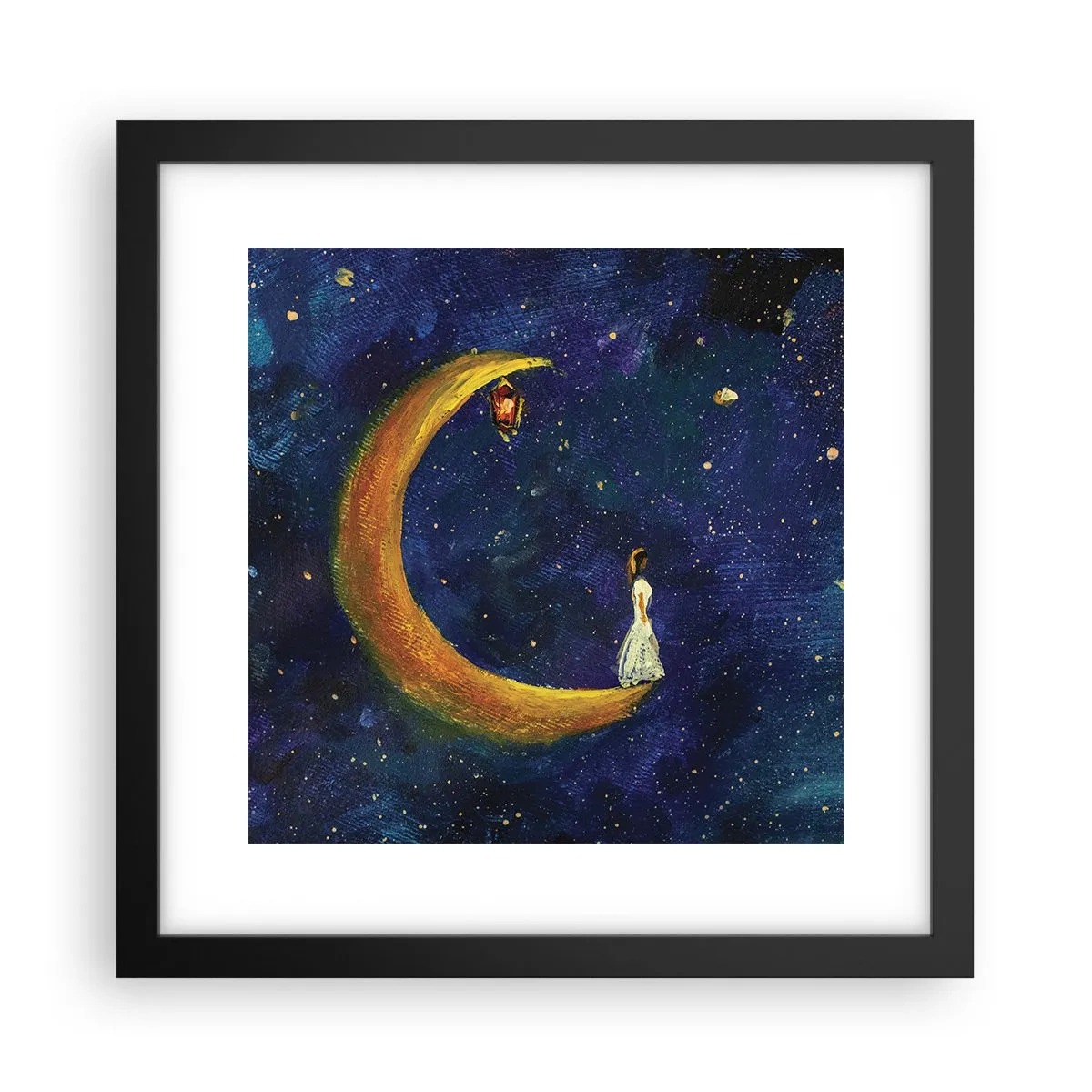 Plakat i sort ramme - Kald på verden - 30x30 cm