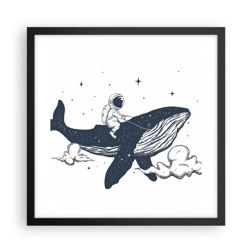 Plakat i sort ramme - Et kosmisk eventyr - 40x40 cm