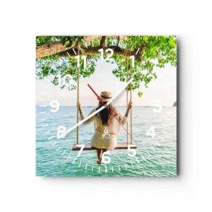 Vægur, Uret - Livet er smukt - 40x40 cm