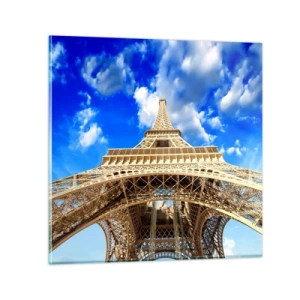 Billede på glas - Række ud efter himlen og skyerne - 60x60 cm