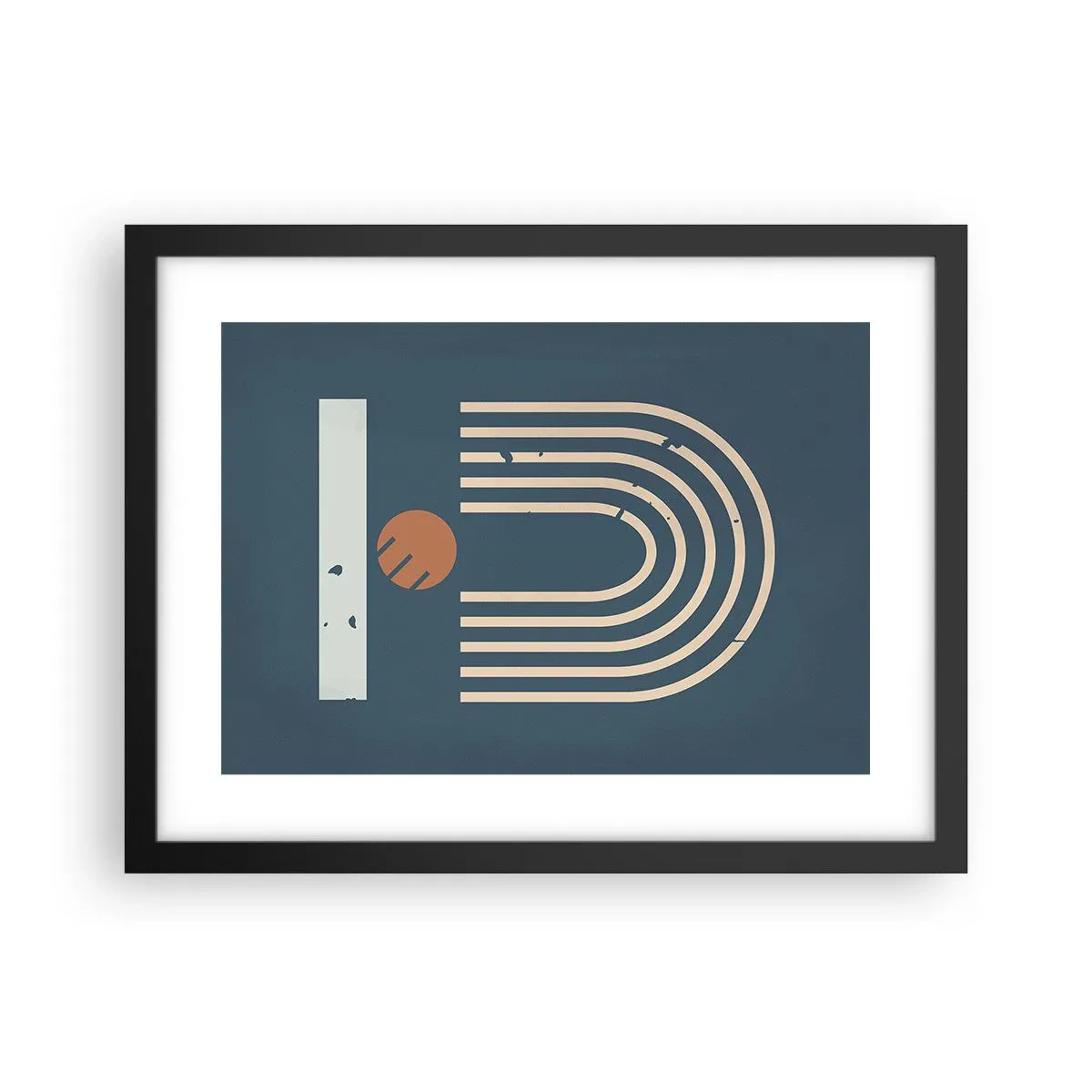 Plakat i sort ramme - Geometri på granatæble - 40x30 cm