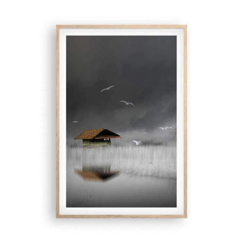 Plakat i ramme af lyst egetræ - Beskyttelse mod regnen - 61x91 cm