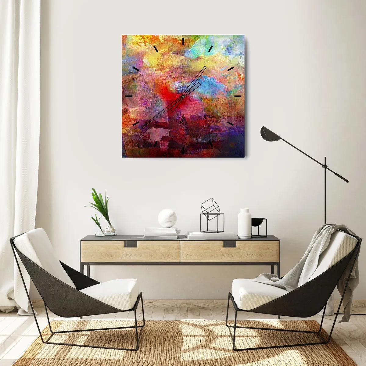 Vægur, Uret - Et kig ind i regnbuen - 30x30 cm