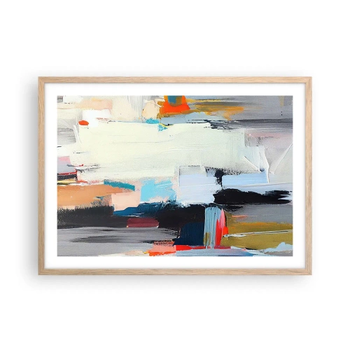 Plakat i ramme af lyst egetræ - Er der en metode? - 70x50 cm
