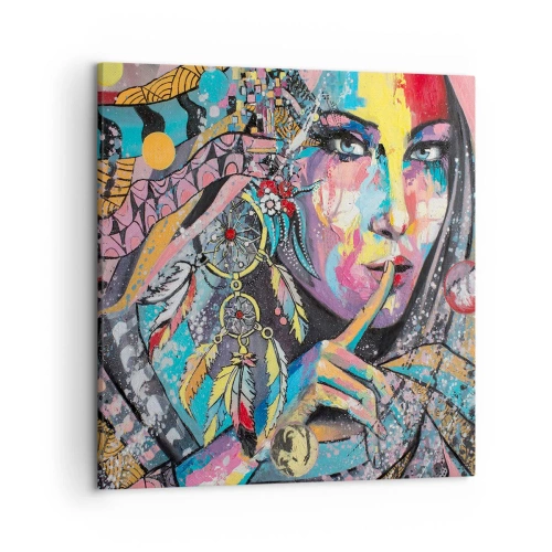 Lærredstryk - Billede på lærred - Vær tavs, indtil du forstår - 50x50 cm