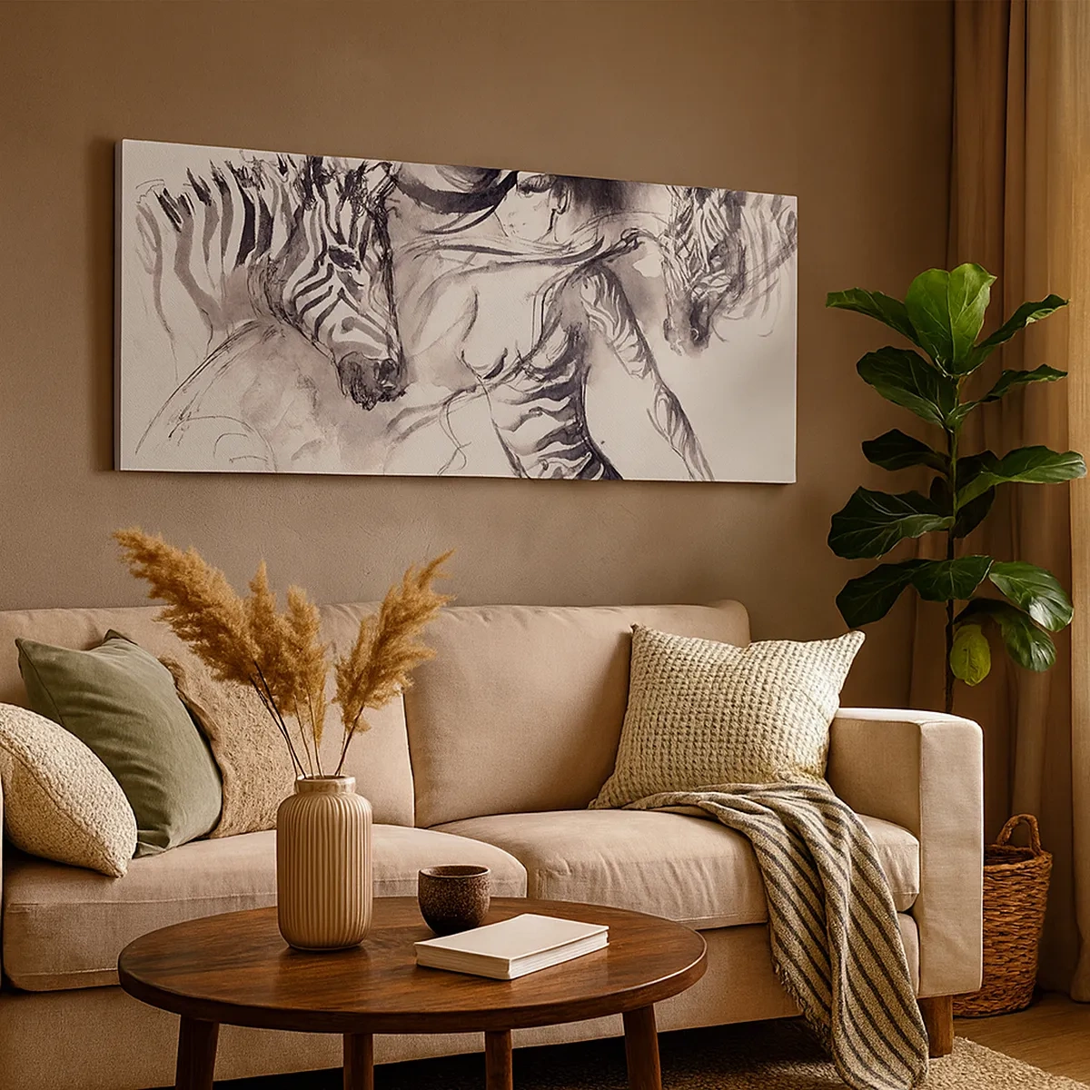 Lærredstryk - Billede på lærred - Danser med zebraer - 30x30 cm