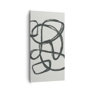 Lærredstryk - Billede på lærred - Loopet abstraktion - 65x120 cm