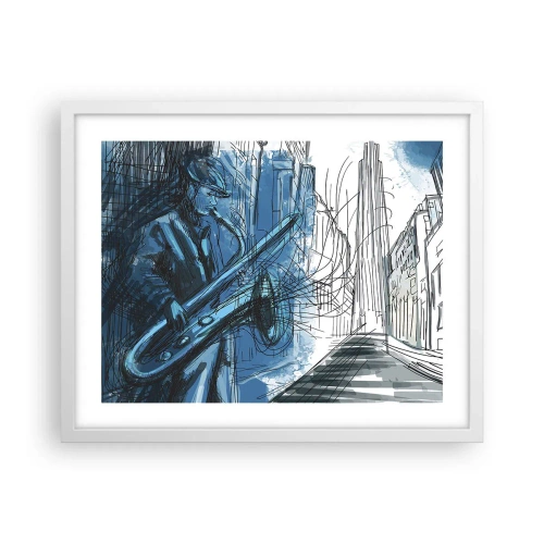 Plakat i hvid ramme - Byens rapsodi - 50x40 cm