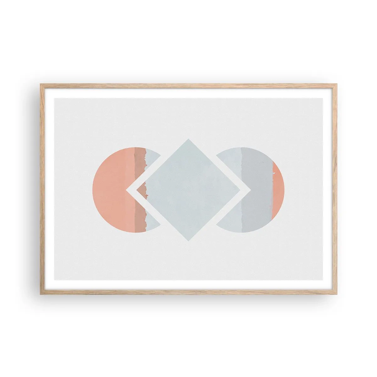 Plakat i ramme af lyst egetræ - Situationen er klar - 100x70 cm