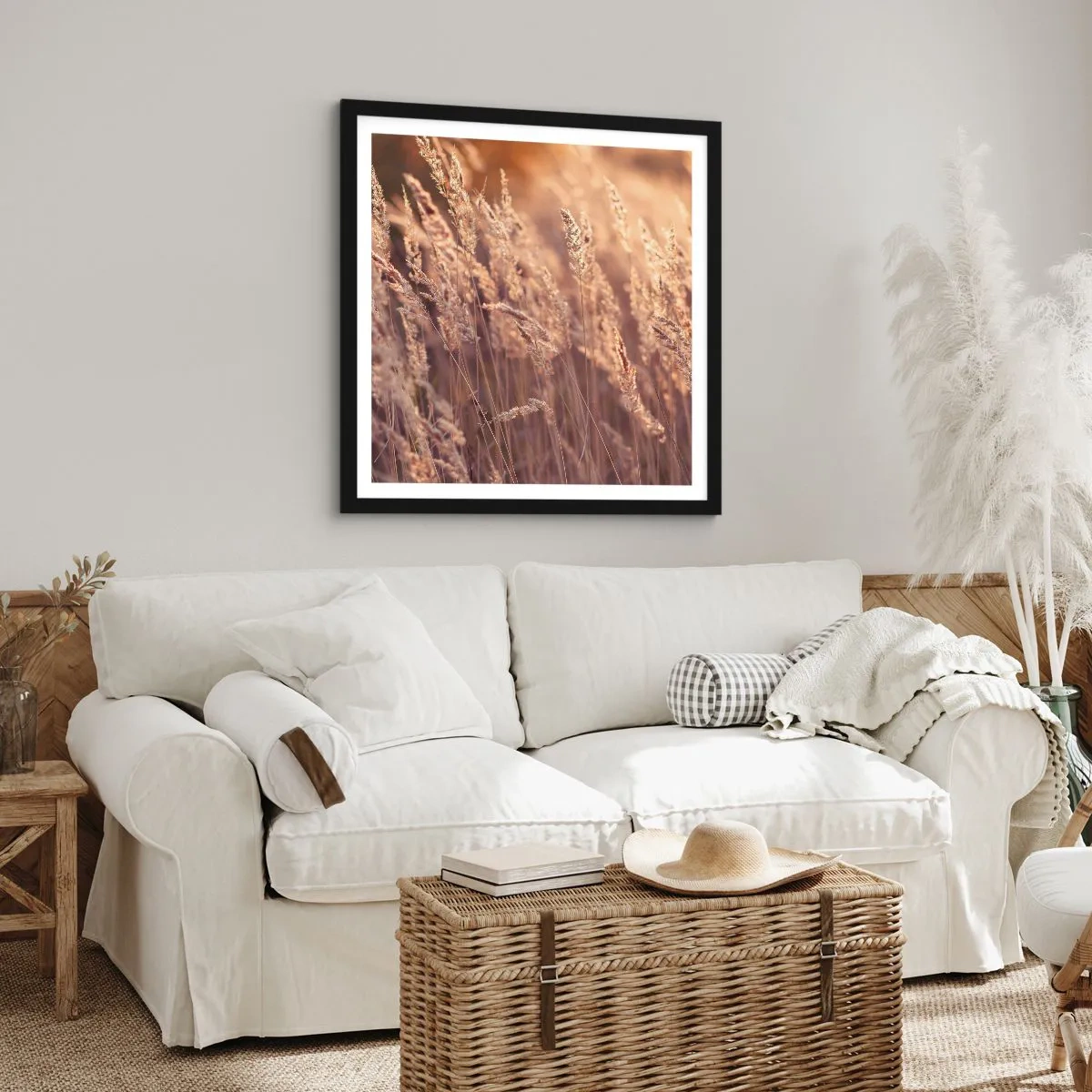 Plakat i sort ramme - Klar til at byde efteråret velkommen - 40x40 cm