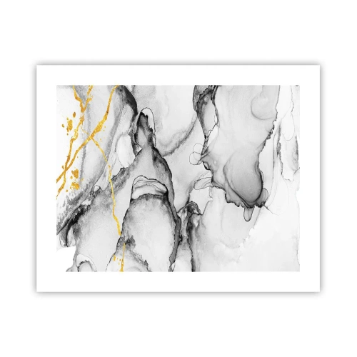 Plakat - Sammensætning med guldmotiv - 50x40 cm