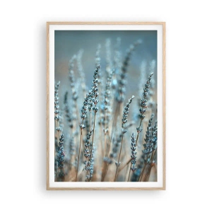 Plakat i ramme af lyst egetræ - Duftende plet - 70x100 cm