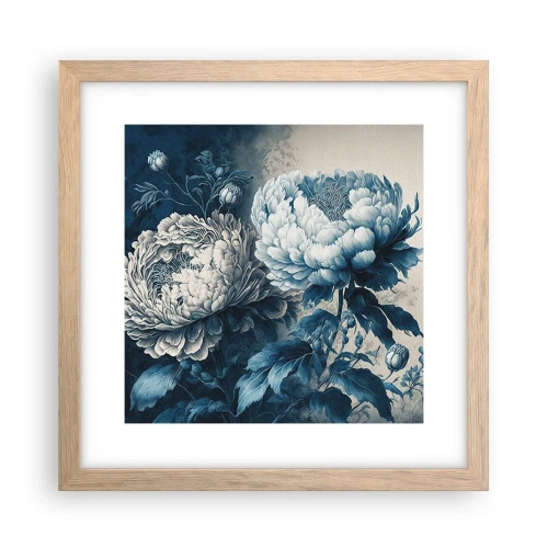 Plakat i ramme af lyst egetræ - Et godt matchet par - 30x30 cm