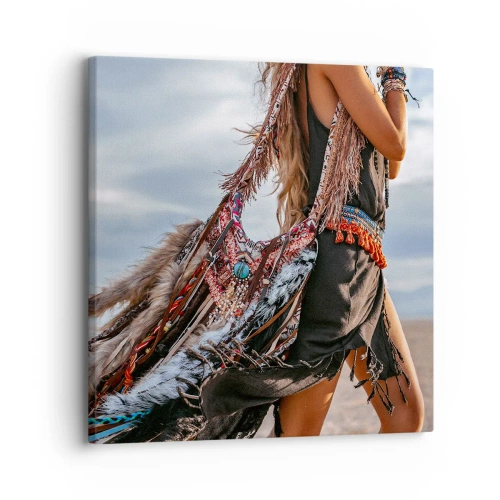 Lærredstryk - Billede på lærred - Shamanens pige - 30x30 cm