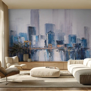 Fototapet Premium Canvas - Indtryk fra New York - Bygninger, Stykke, Maleri - 300x210 cm