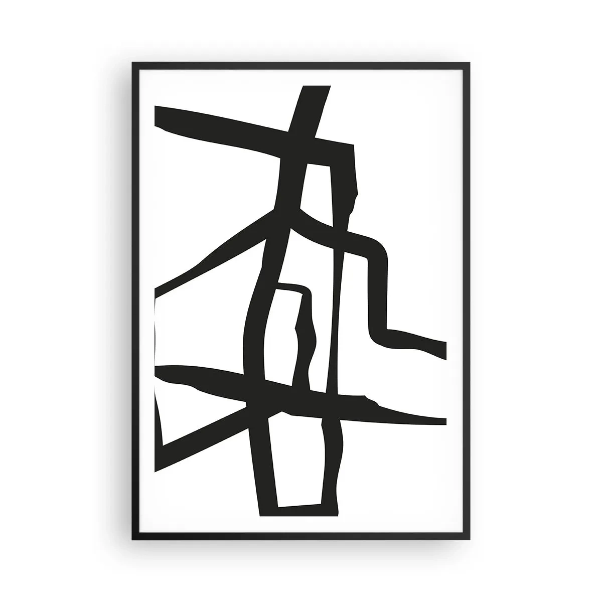 Plakat i sort ramme - Sort og hvid konstruktion - 70x100 cm