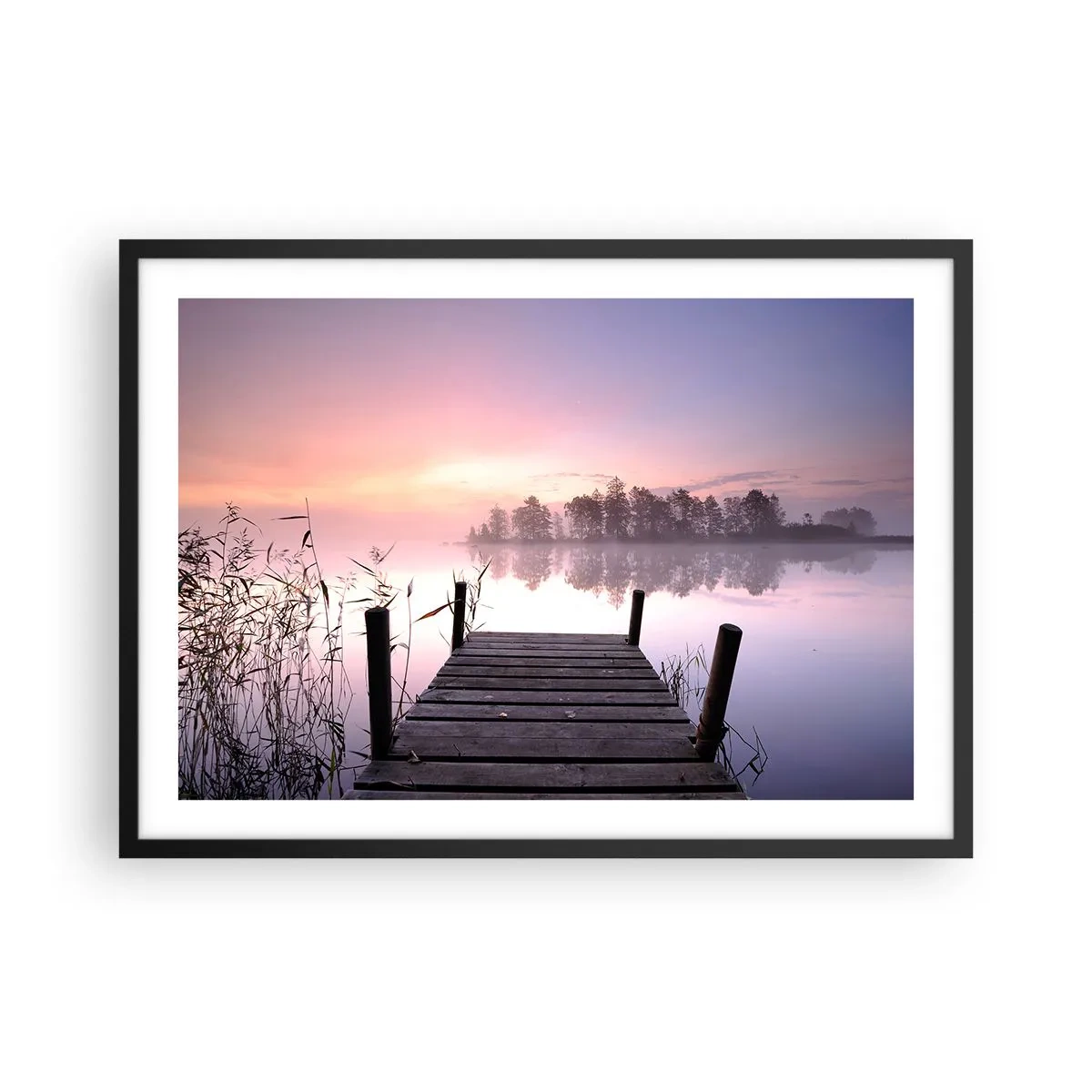 Plakat i sort ramme - Ud af den lilla tåge... - 70x50 cm