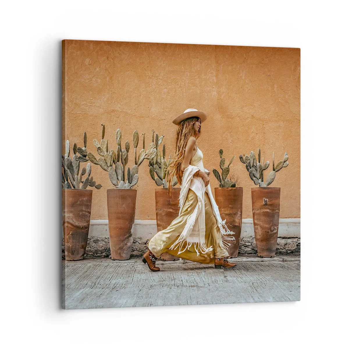 Lærredstryk - Billede på lærred - I en hippieagtig stil - 60x60 cm