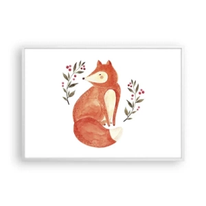 Plakat i hvid ramme - Lille rødhåret - 100x70 cm