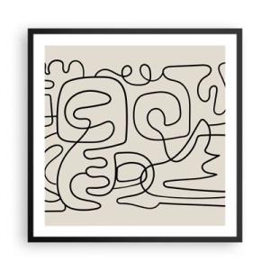 Plakat i sort ramme - På sporet - 60x60 cm