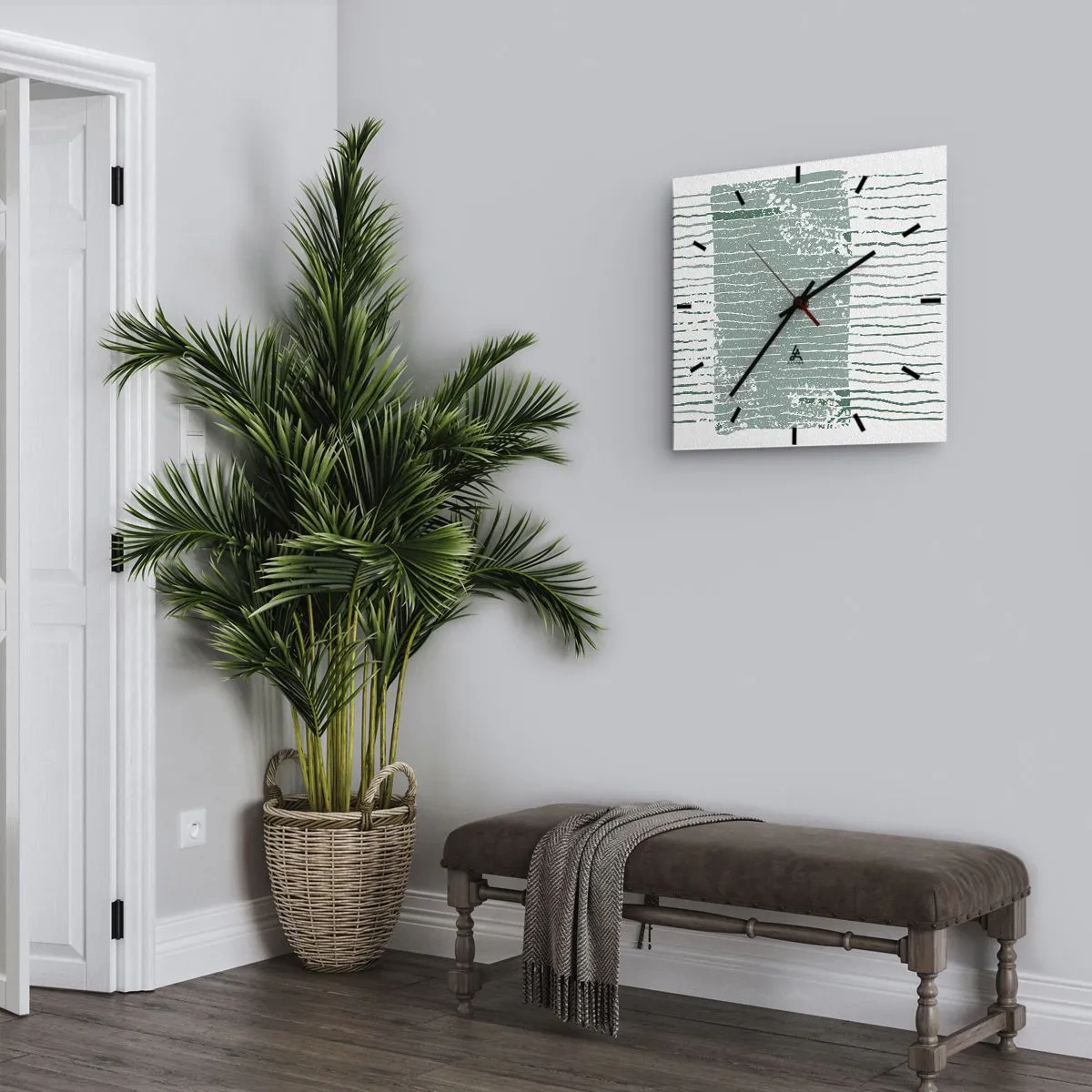 Vægur, Uret - Marin abstraktion - 30x30 cm