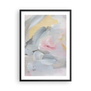 Plakat i sort ramme - Abstrakt komposition i pastelfarver - 50x70cm - I en pastelfarvet verden - Moderne vægdekoration til stue og soveværelse ARTTOR