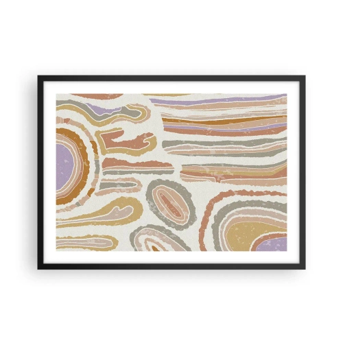 Plakat i sort ramme - Farverige tværsnit - 70x50 cm