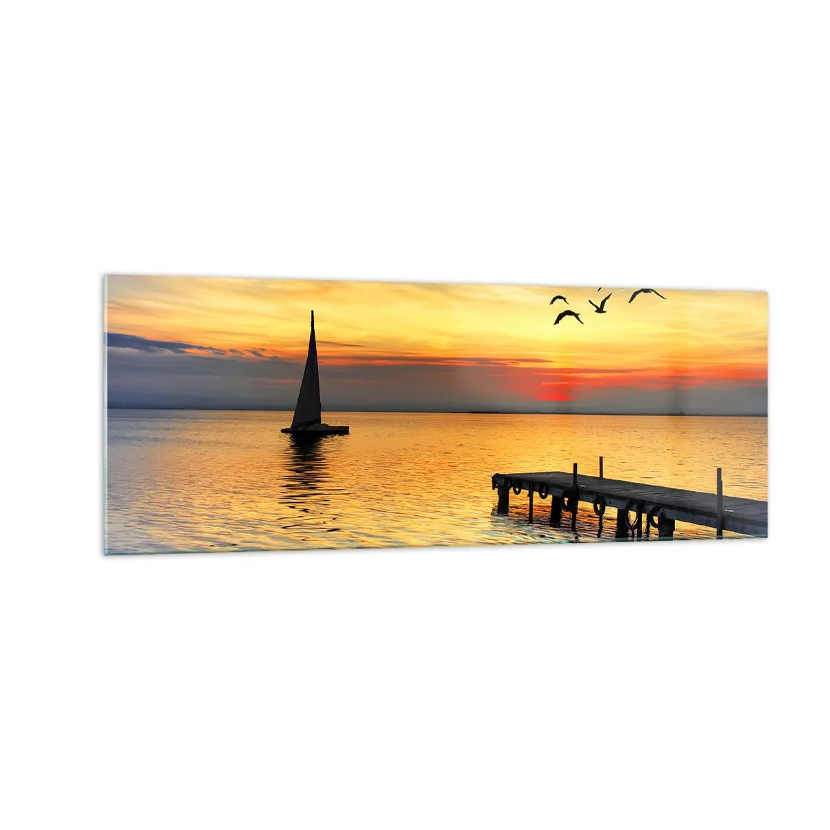 Billede på glas - Returnering om aftenen - 140x50 cm