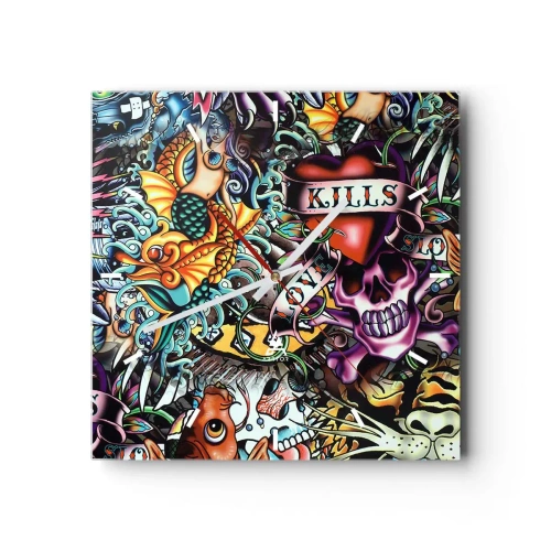 Vægur, Uret - En tatovørers drøm - 30x30 cm