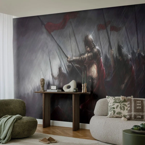 Fototapet Selvklæbende Deluxe Sticker - Forbipasserende, fortæl Sparta... - Ridder i rustning, hær, Abstraktion - 200x140 cm