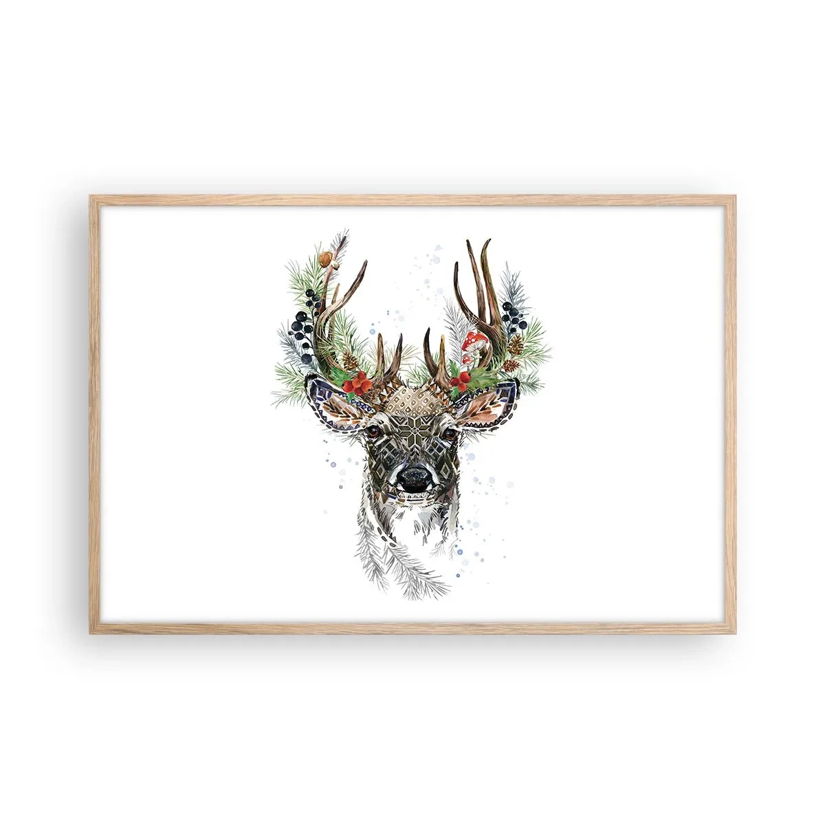 Plakat i ramme af lyst egetræ - I festlig påklædning - 91x61 cm