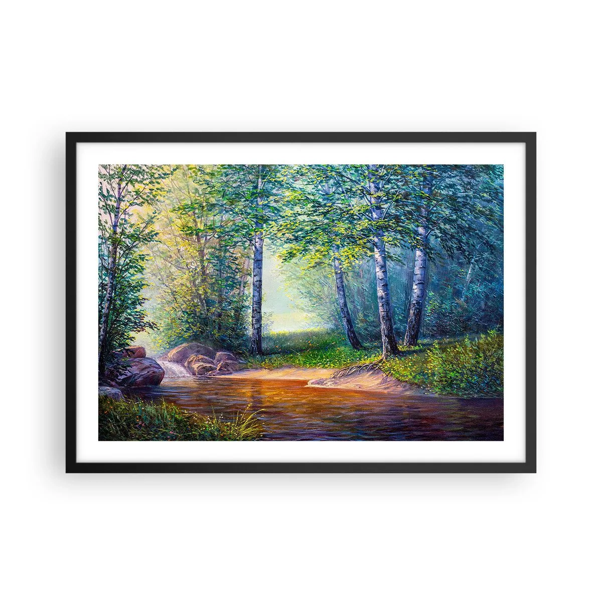 Plakat i sort ramme - Idylliske omgivelser - 70x50 cm