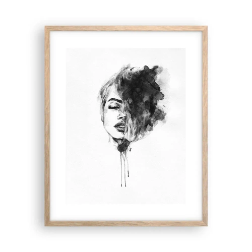 Plakat i ramme af lyst egetræ - Hvad piger drømmer om - 40x50 cm