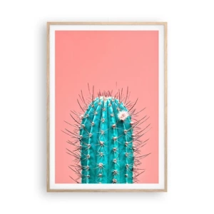 Plakat i ramme af lyst egetræ - Bare se - 70x100 cm